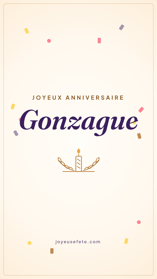 Image « Joyeux anniversaire Gonzague » au format story