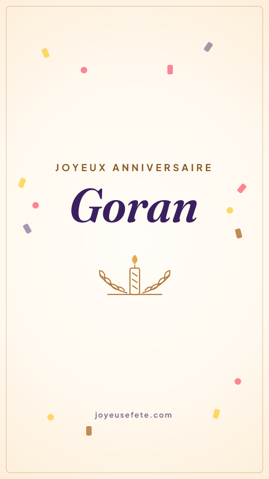 Image « Joyeux anniversaire Goran » au format story