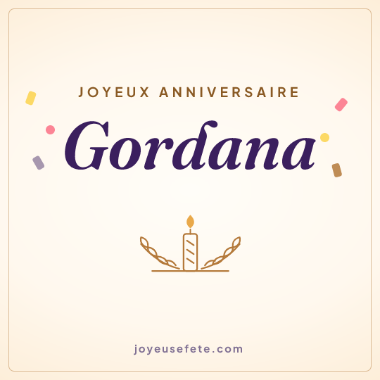 Image carrée « Joyeux anniversaire Gordana » pour WhatsApp