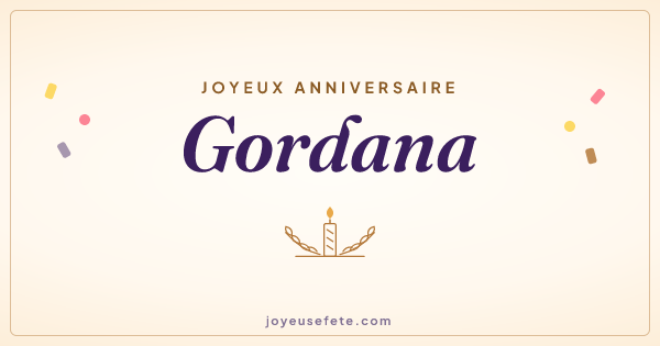 Image « Joyeux anniversaire Gordana » au format large