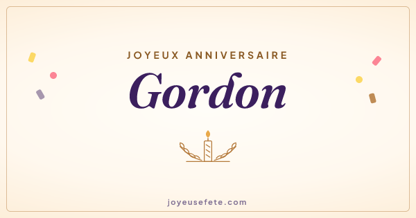 Image « Joyeux anniversaire Gordon » au format large