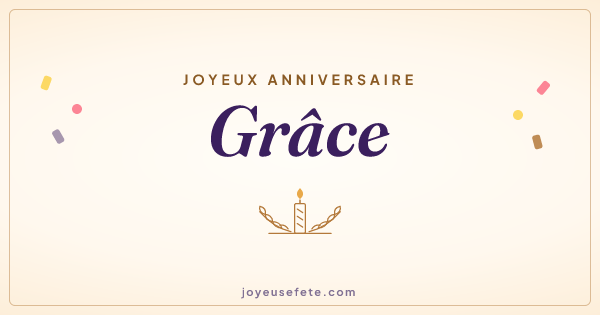 Image « Joyeux anniversaire Grâce » au format large