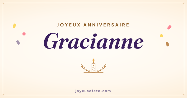 Image « Joyeux anniversaire Gracianne » au format large