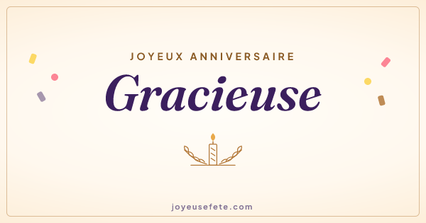 Image « Joyeux anniversaire Gracieuse » au format large
