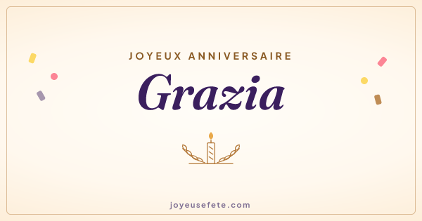 Image « Joyeux anniversaire Grazia » au format large