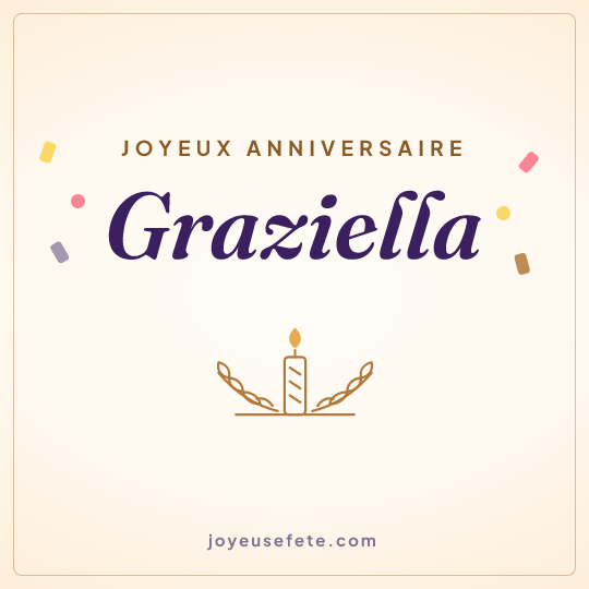 Image carrée « Joyeux anniversaire Graziella » pour WhatsApp