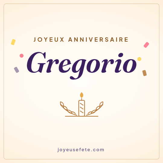 Image carrée « Joyeux anniversaire Gregorio » pour WhatsApp