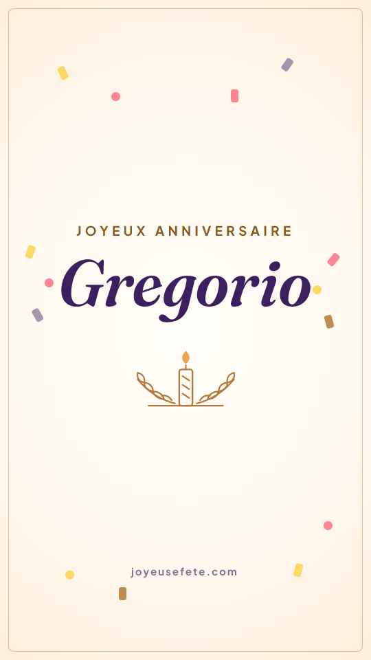 Image « Joyeux anniversaire Gregorio » au format story