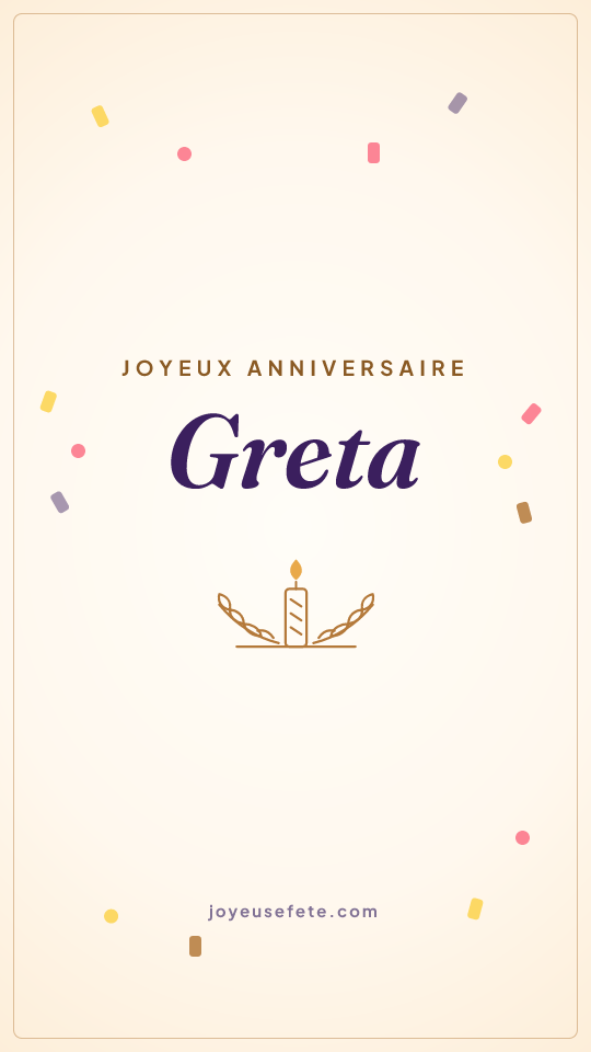 Image « Joyeux anniversaire Greta » au format story