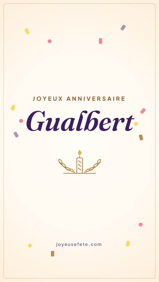 Image « Joyeux anniversaire Gualbert » au format story