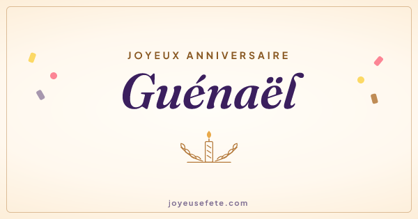 Image « Joyeux anniversaire Guénaël » au format large