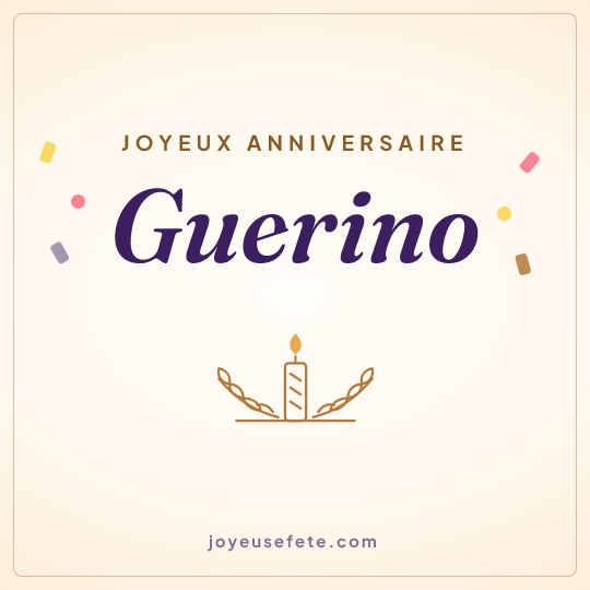 Image carrée « Joyeux anniversaire Guerino » pour WhatsApp