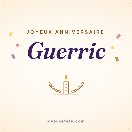 Image carrée « Joyeux anniversaire Guerric » pour WhatsApp