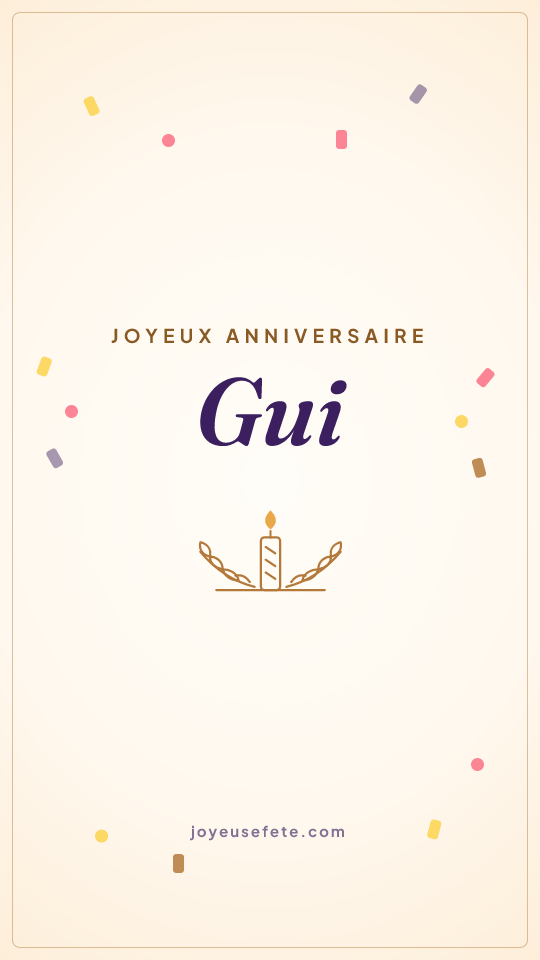 Image « Joyeux anniversaire Gui » au format story