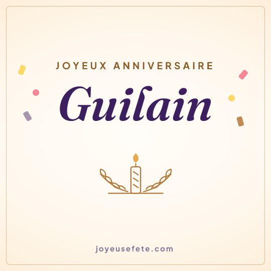 Image carrée « Joyeux anniversaire Guilain » pour WhatsApp