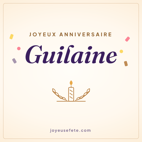 Image carrée « Joyeux anniversaire Guilaine » pour WhatsApp