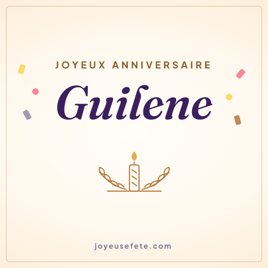 Image carrée « Joyeux anniversaire Guilene » pour WhatsApp