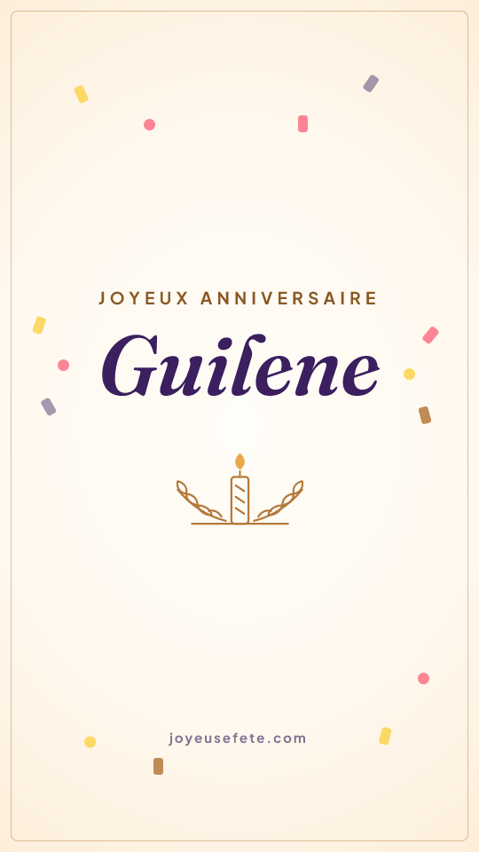 Image « Joyeux anniversaire Guilene » au format story