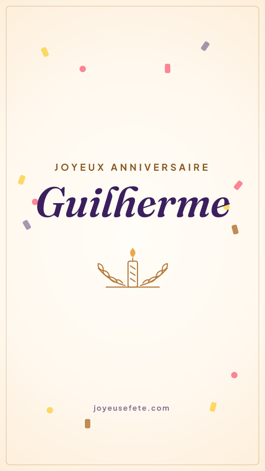 Image « Joyeux anniversaire Guilherme » au format story
