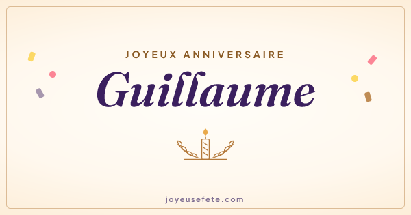 Image « Joyeux anniversaire Guillaume » au format large