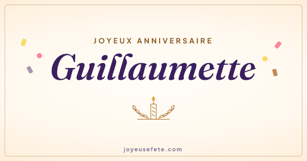 Image « Joyeux anniversaire Guillaumette » au format large