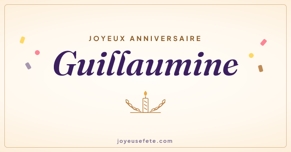 Image « Joyeux anniversaire Guillaumine » au format large