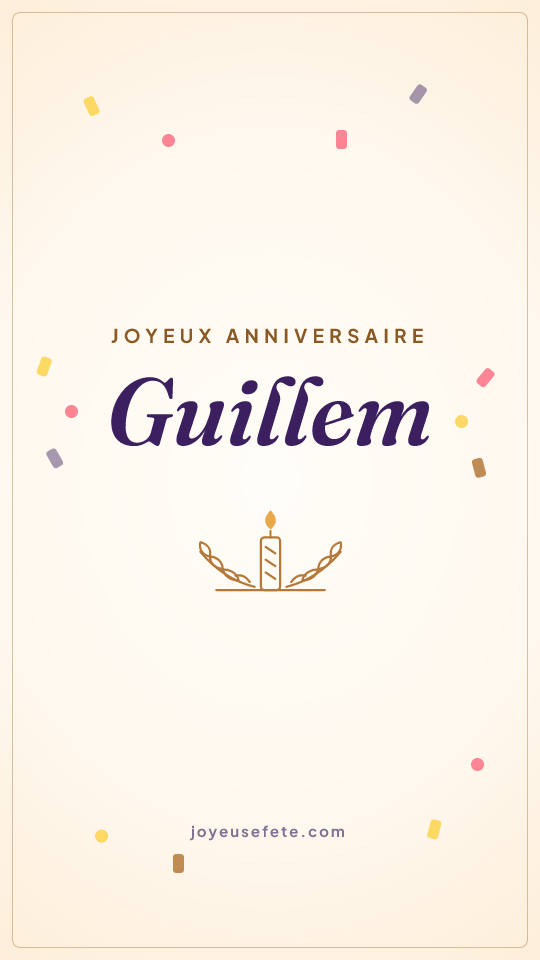 Image « Joyeux anniversaire Guillem » au format story