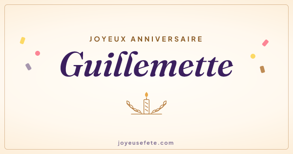 Image « Joyeux anniversaire Guillemette » au format large