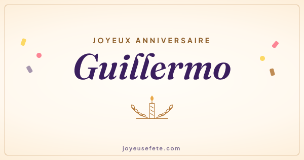 Image « Joyeux anniversaire Guillermo » au format large