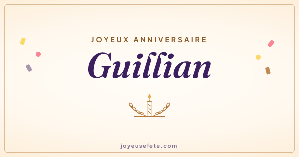 Image « Joyeux anniversaire Guillian » au format large