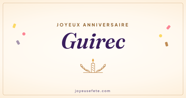 Image « Joyeux anniversaire Guirec » au format large