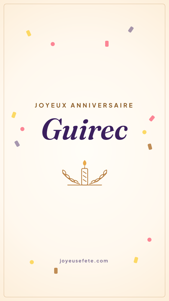 Image « Joyeux anniversaire Guirec » au format story