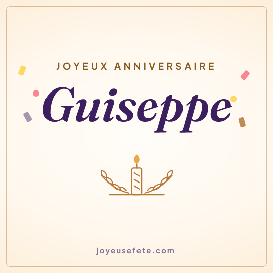 Image carrée « Joyeux anniversaire Guiseppe » pour WhatsApp