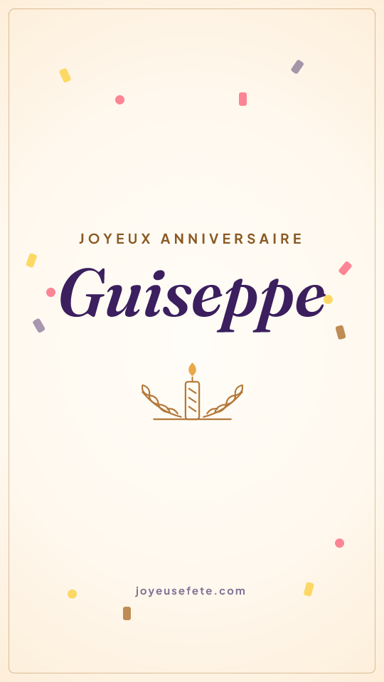 Image « Joyeux anniversaire Guiseppe » au format story