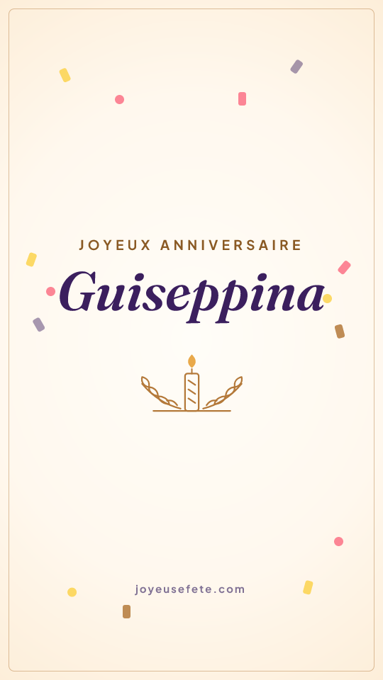Image « Joyeux anniversaire Guiseppina » au format story