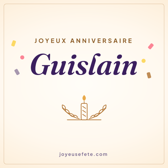 Image carrée « Joyeux anniversaire Guislain » pour WhatsApp
