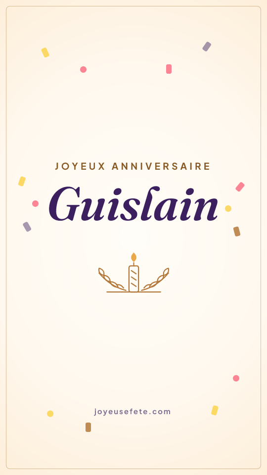 Image « Joyeux anniversaire Guislain » au format story