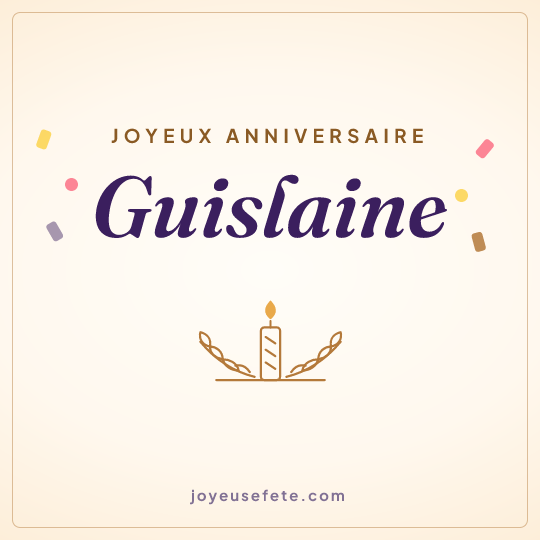 Image carrée « Joyeux anniversaire Guislaine » pour WhatsApp