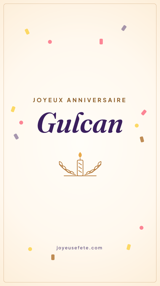 Image « Joyeux anniversaire Gulcan » au format story