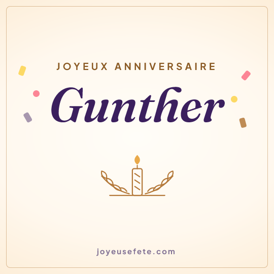 Image carrée « Joyeux anniversaire Gunther » pour WhatsApp