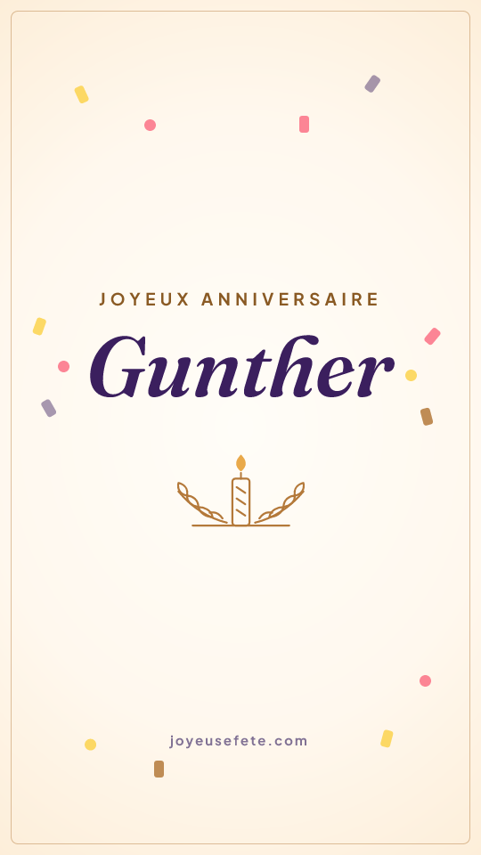 Image « Joyeux anniversaire Gunther » au format story