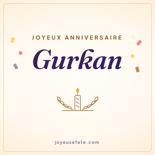 Image carrée « Joyeux anniversaire Gurkan » pour WhatsApp