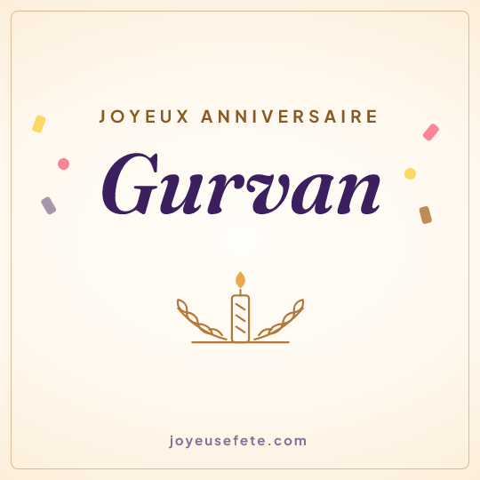 Image carrée « Joyeux anniversaire Gurvan » pour WhatsApp