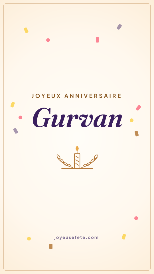 Image « Joyeux anniversaire Gurvan » au format story