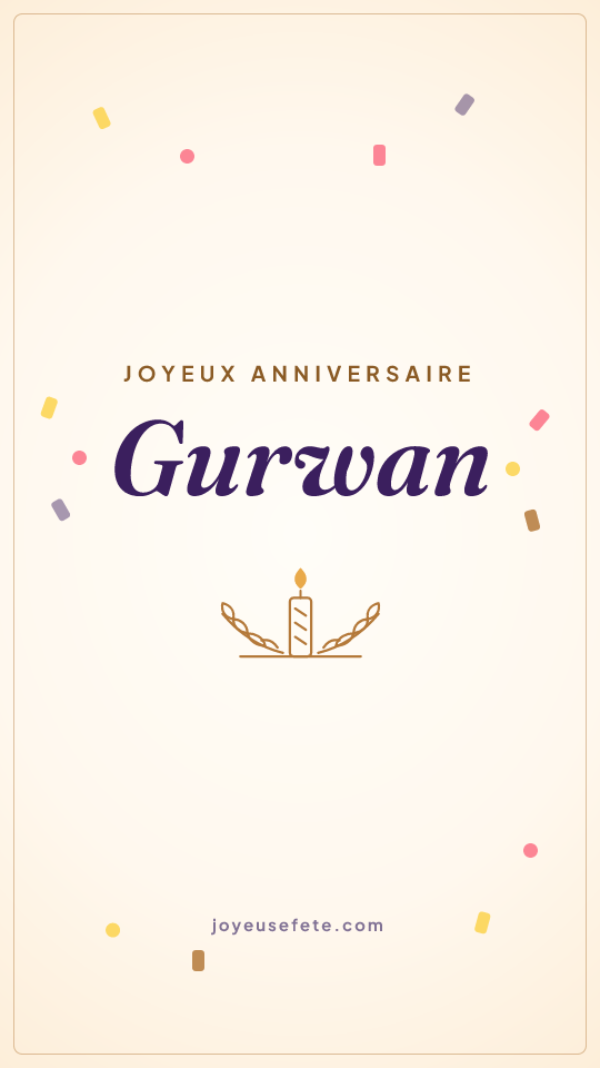 Image « Joyeux anniversaire Gurwan » au format story