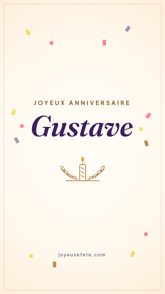 Image « Joyeux anniversaire Gustave » au format story