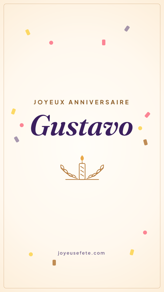 Image « Joyeux anniversaire Gustavo » au format story