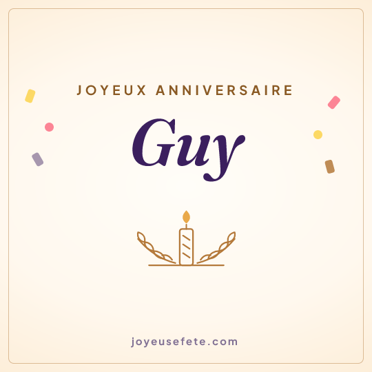Image carrée « Joyeux anniversaire Guy » pour WhatsApp