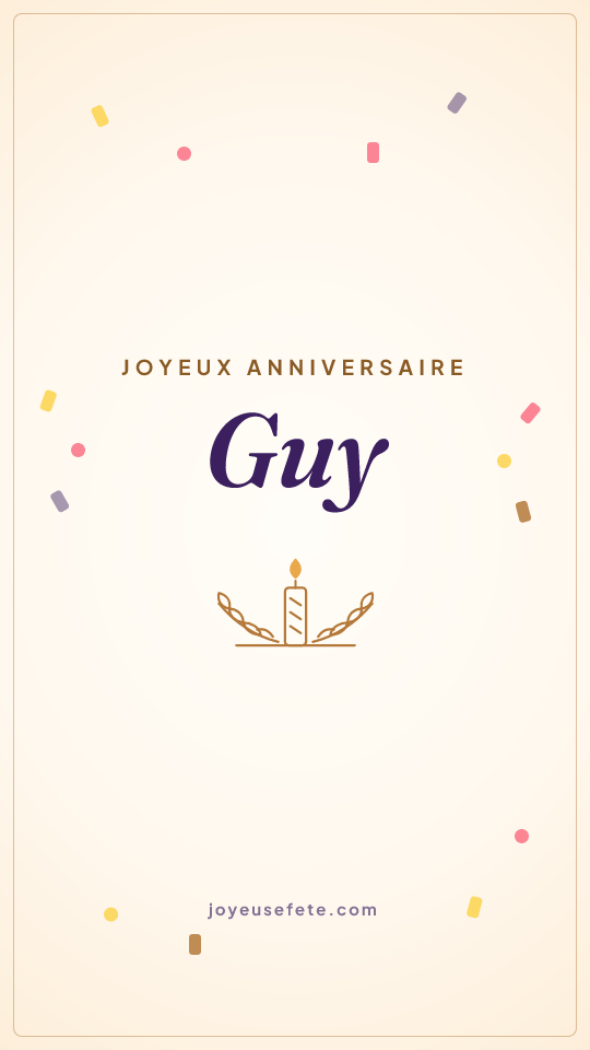 Image « Joyeux anniversaire Guy » au format story