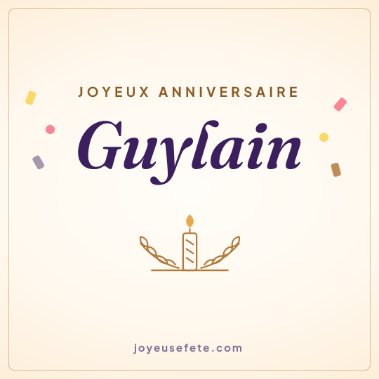 Image carrée « Joyeux anniversaire Guylain » pour WhatsApp